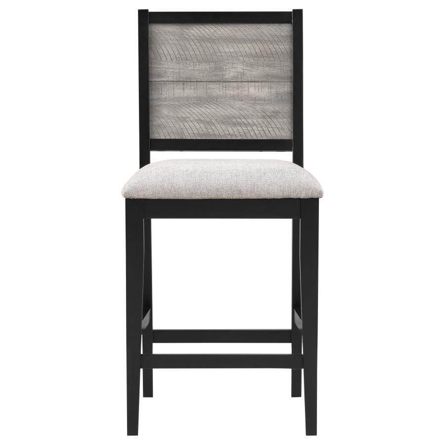 Elodie - Wood Counter Chair (Set of 2) - Gray And Black