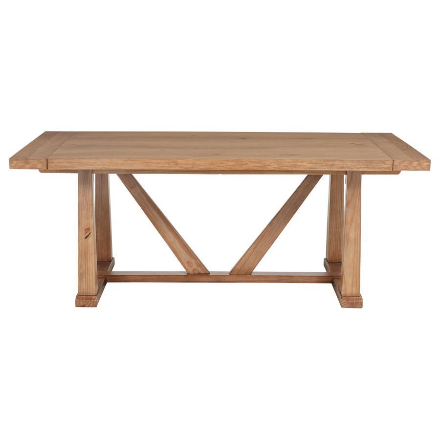 Middleton - 106" Extension Leaf Dining Table - Natural Brown by Coaster Fine Furniture | Bel Furniture