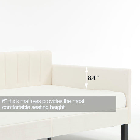 Elena - Boucle Upholstered Daybed, Ribbed Tufted Backrest by House & Home Furniture | Bel Furniture