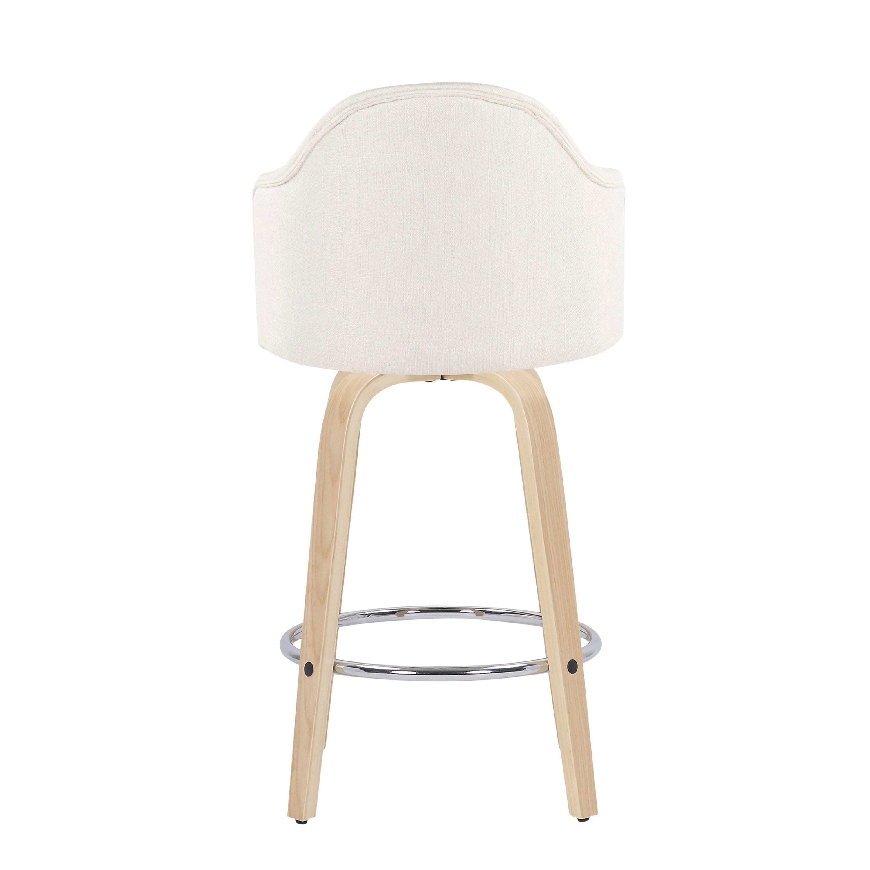 Ahoy - Mid Century Modern Fixed Height Counter Stool With Round Footrest (Set of 2)