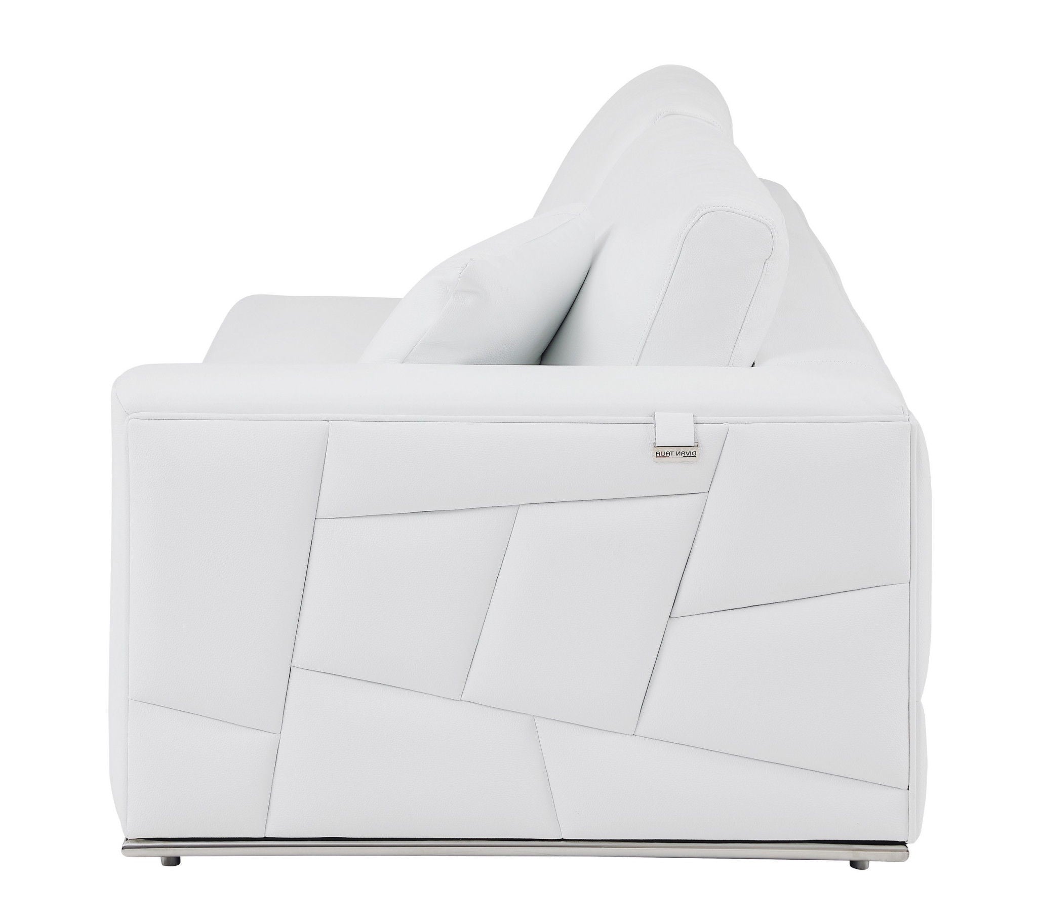 Italian Leather Reclining L Shaped, Two Piece Corner Sectional - White