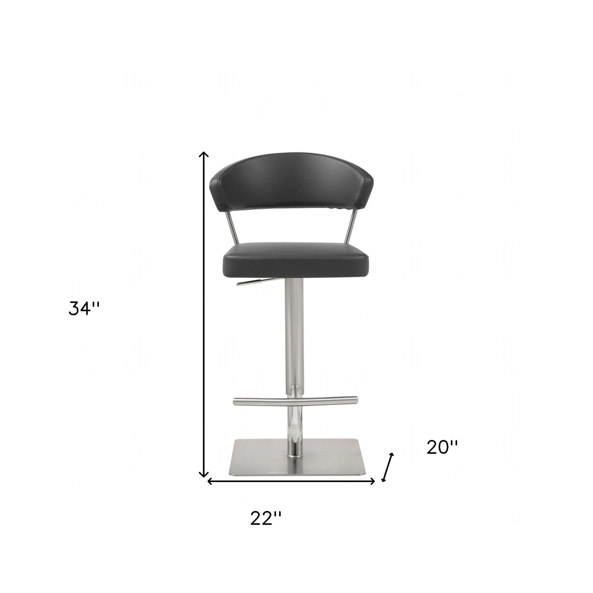 Stainless Steel Bar Chair - Black / Silver