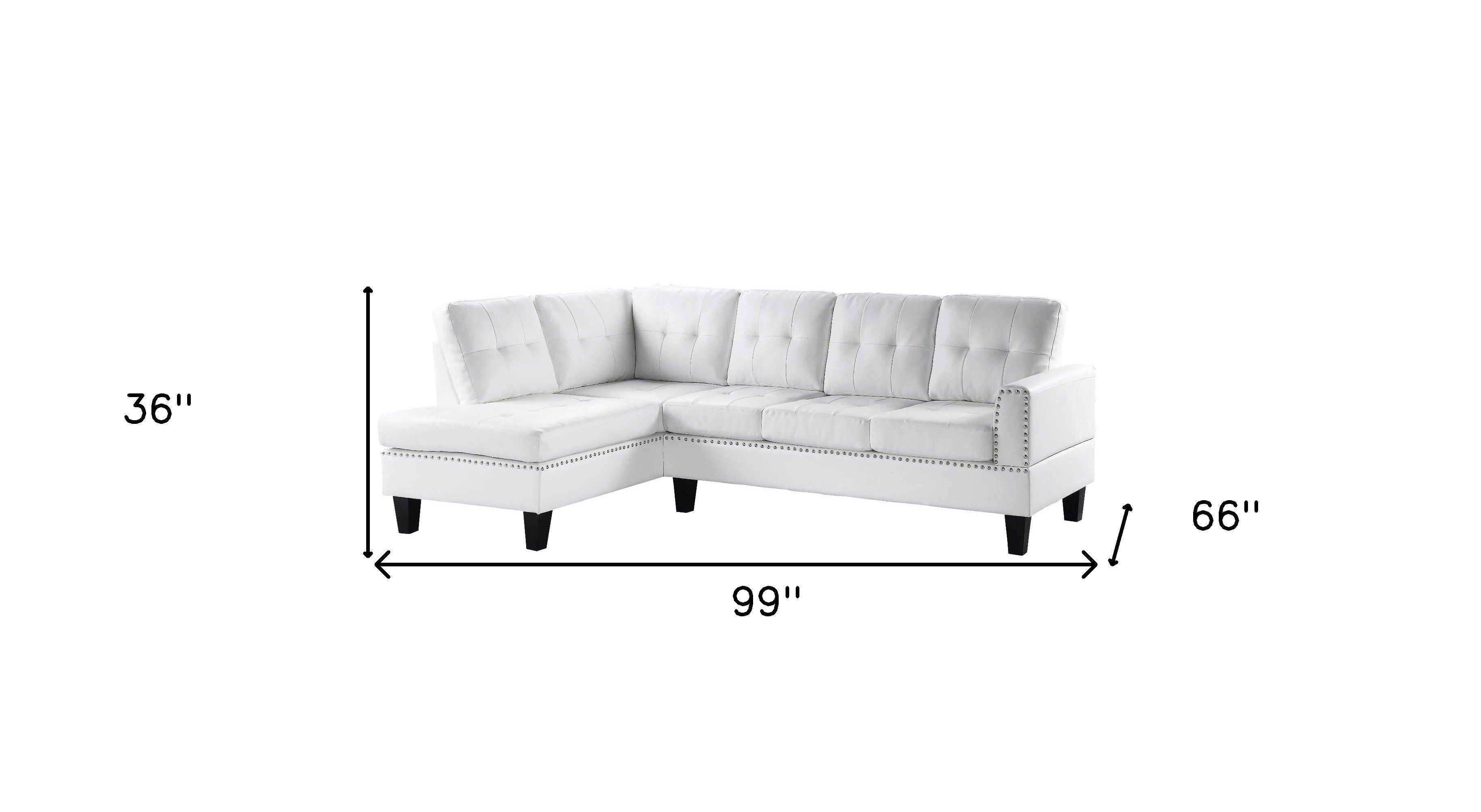 Polyurethane L Shaped Two Piece Corner Sectional - White