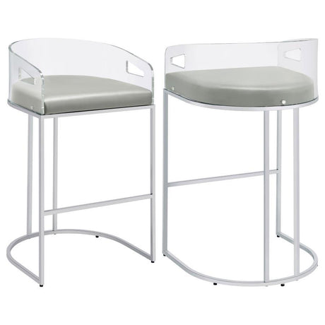 Thermosolis - Clear Acrylic Chair (Set of 2) Dark Gray 21.5"W x 19.25"D x 38.5"H by CoasterElevations | Bel Furniture