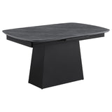 Potero - Faux Marble Extension Leaf Dining Table - Black by Coaster Fine Furniture | Bel Furniture