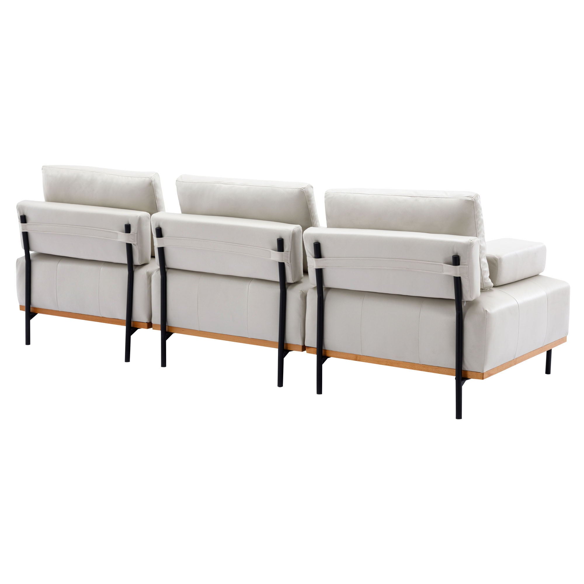 L-Shape Sectional Sofa 3 Seater Couches With A Removable Ottoman, Comfortable For Living Room