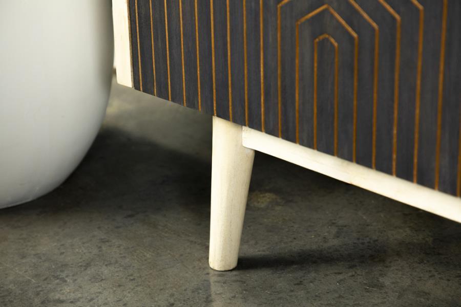 Ixora - 2 Door Wood Accent Cabinet - White Washed And Black by CoasterEssence | Bel Furniture