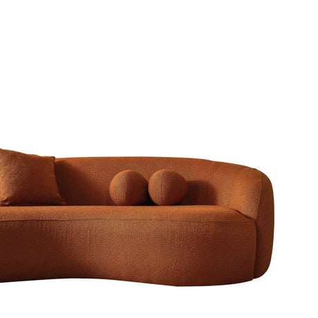 Drake - Japandi Style Curvy Boucle Sofa - view 8