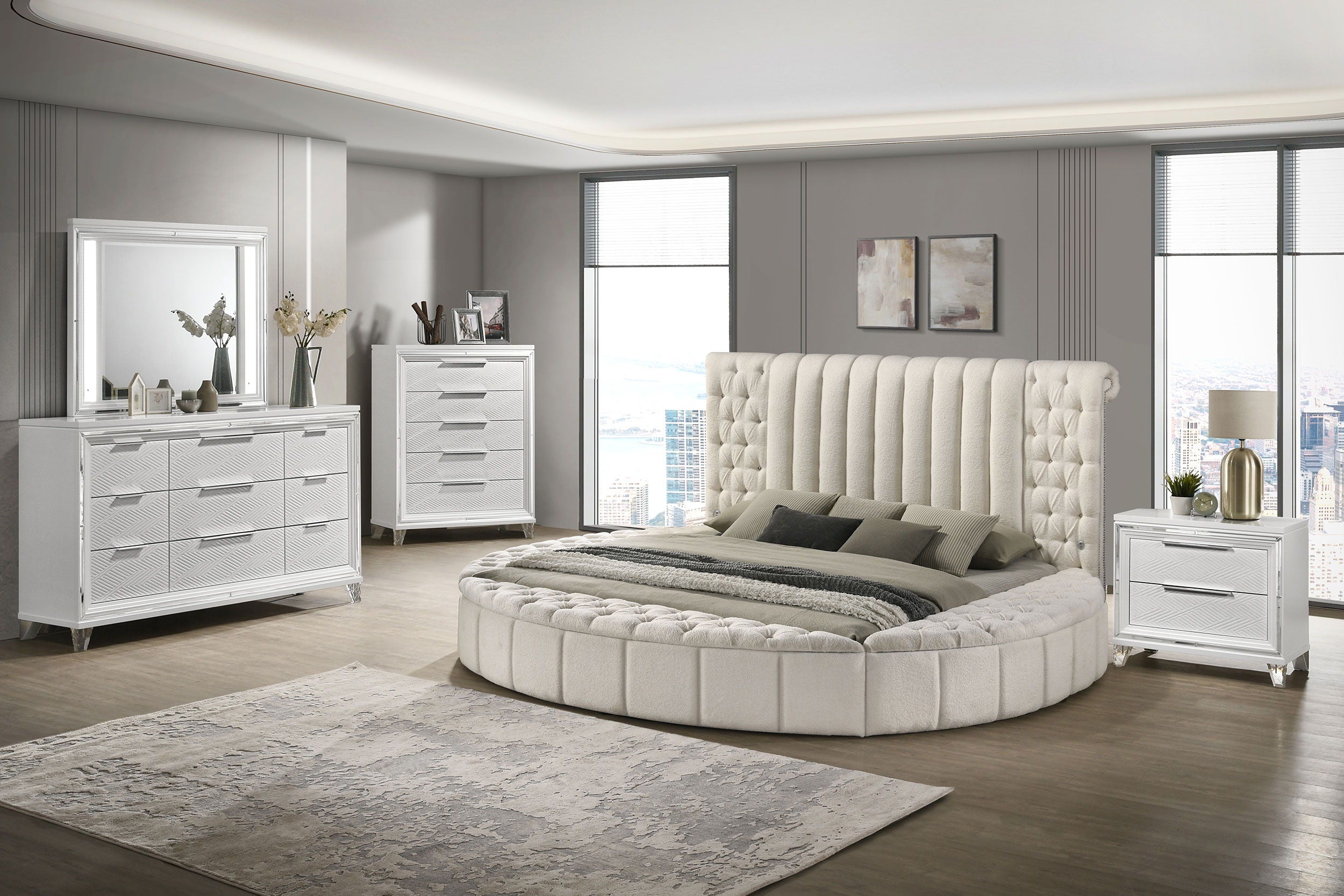 Sonya - Upholstered Round Storage Bed