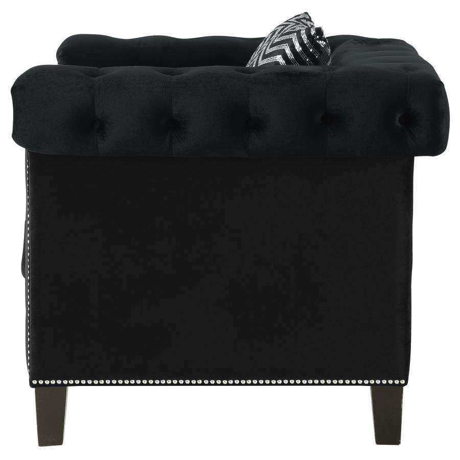 Reventlow - Upholstered Track Arm Accent Chair - Black