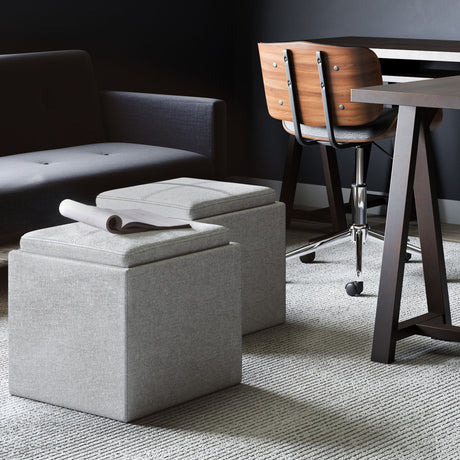 Rockwood - Upholstered Cube Storage Ottoman With Tray - view 40