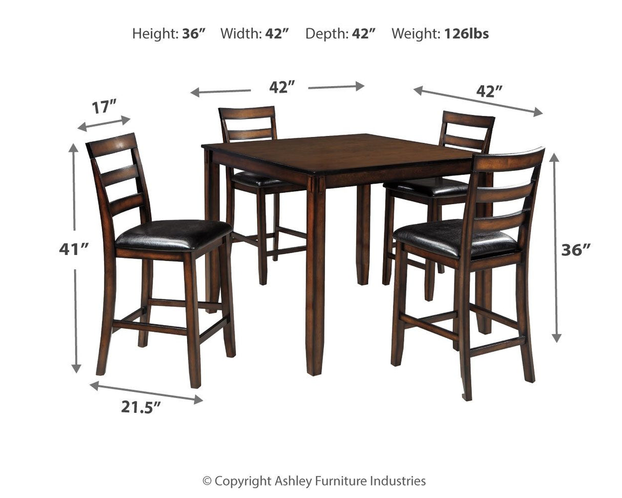 Coviar - Brown - DRM Counter Table Set (Set of 5) by Signature Design by Ashley® | Bel Furniture