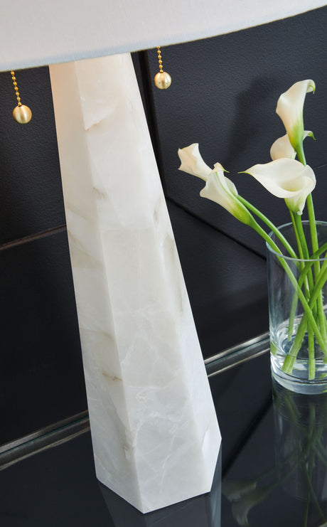 Laurellen - White - Alabaster Table Lamp by Signature Design by Ashley® | Bel Furniture