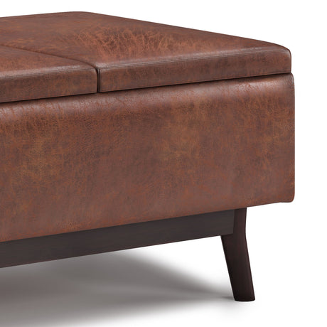 Owen - Tray Top Small Coffee Table Upholstered Storage Ottoman - view 16