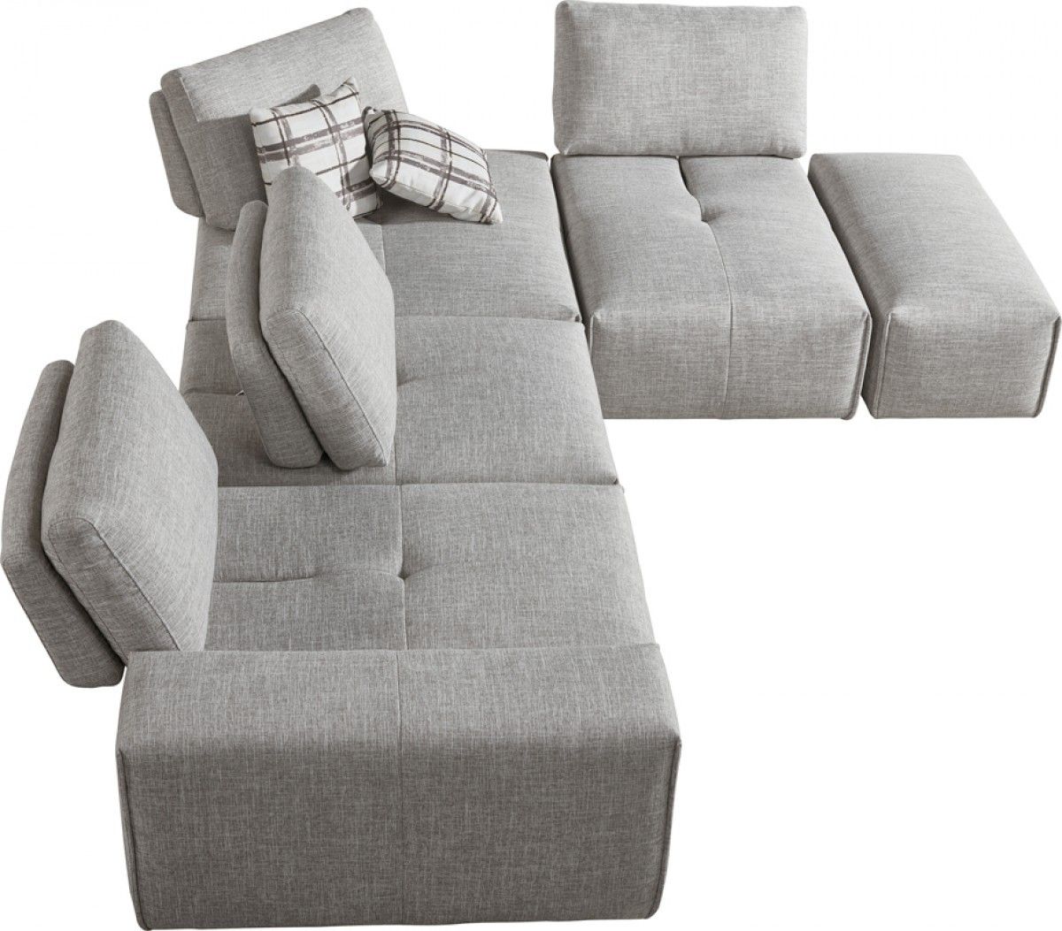 Modular L Shaped Six Piece Corner Sectional - Gray