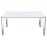 Pauline - Rectangular Glass Top Dining Table - Chrome by CoasterElevations | Bel Furniture