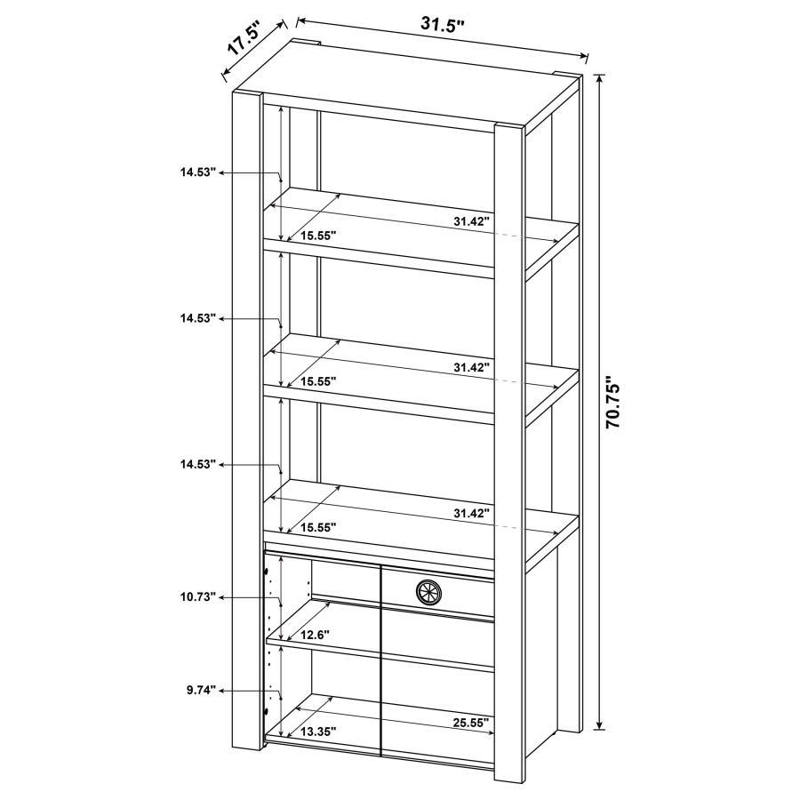 Laurelton - 3-Shelf Media Tower Tall Pier Cabinet - Light Oak