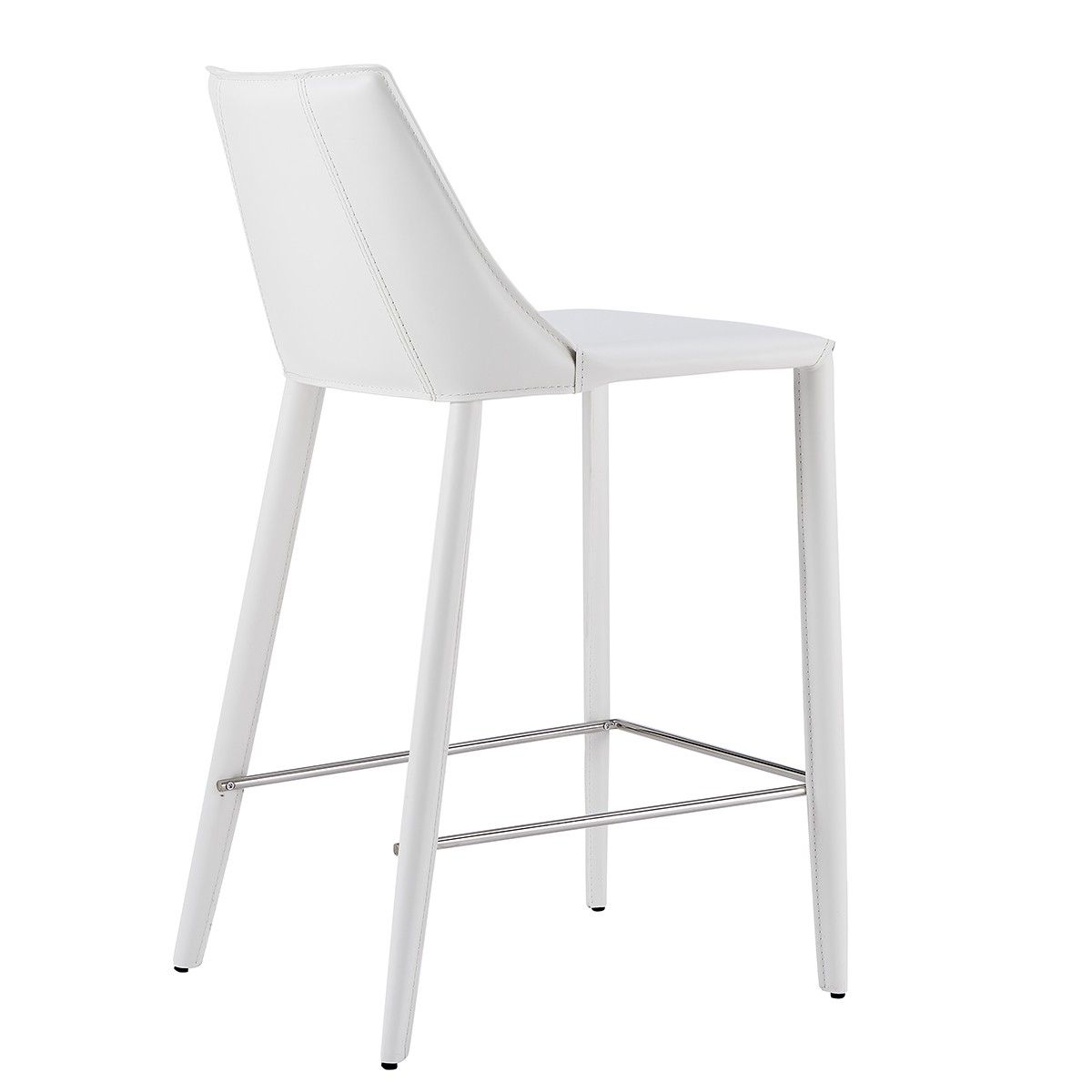 Steel Low Back Counter Height Bar Chair - White