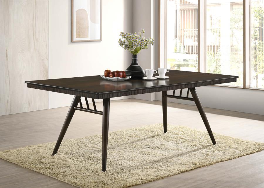 Wes - Rectangular Wood Dining Table - Dark Walnut by CoasterEssence | Bel Furniture