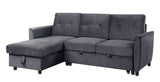 Hudson - Velvet Reversible Sleeper Sectional Sofa With Storage Chaise - Dark Gray by Lilola Home | Bel Furniture