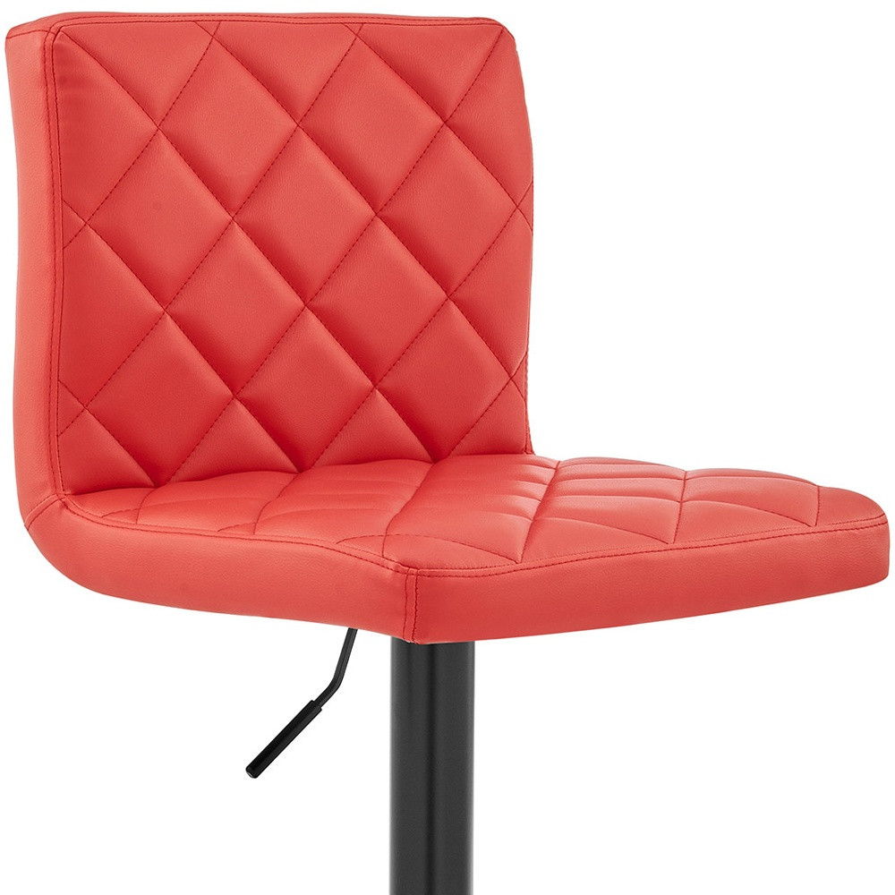 Swivel Low Back Adjustable Height Bar Chair - Red / Black