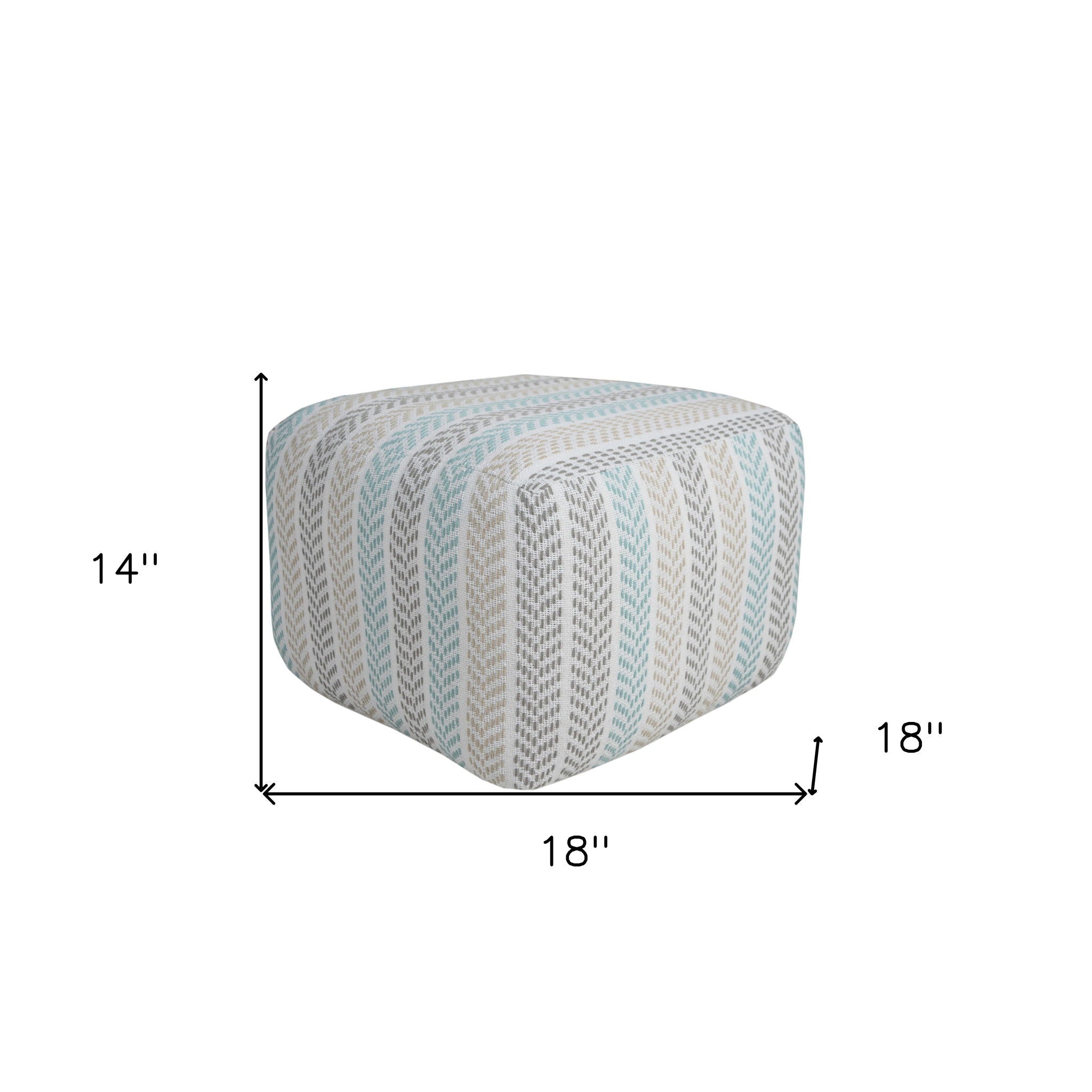 Cotton Ottoman 18" - Blue