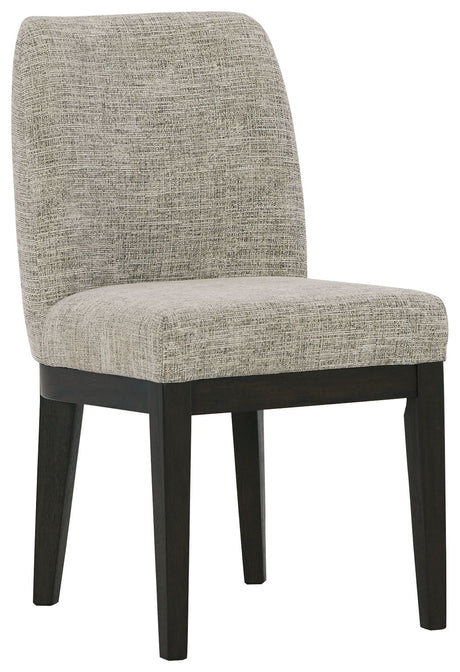 Burkhaus - Beige / Dark Brown - Dining UPH Side Chair (Set of 2) by Signature Design by Ashley® | Bel Furniture