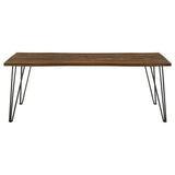 Neve - Live Edge Dining Table - Gray Sheesham by CoasterEssence | Bel Furniture