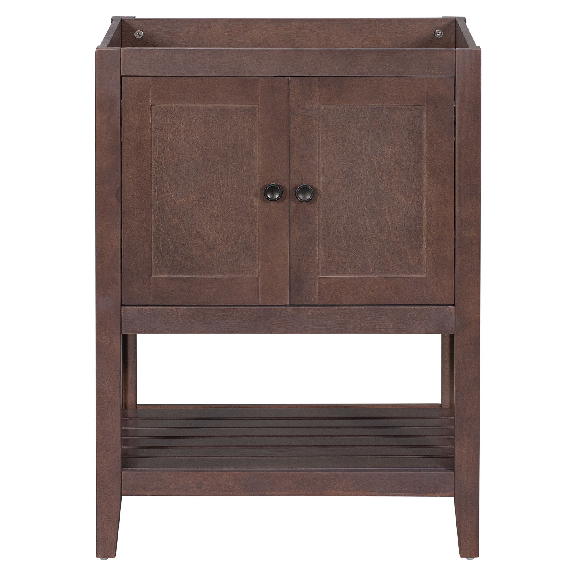 Bathroom Vanity Base Only, Soild Wood Frame, Bathroom Storage Cabinet With Doors And Open Shelf