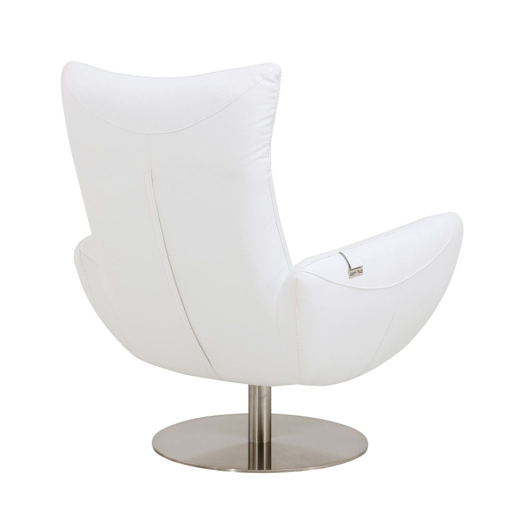 Contemporary Leather Lounge Chair - White