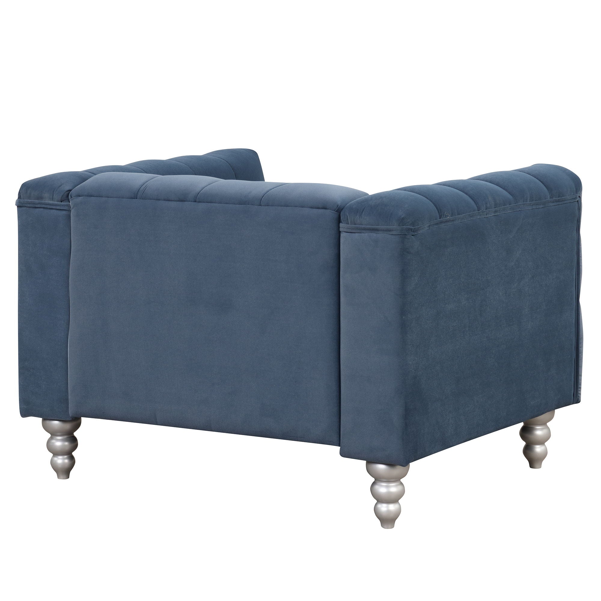 Modern Sofa Dutch Fluff Upholstered Sofa & Wood Legs, Buttoned Tufted Backrest