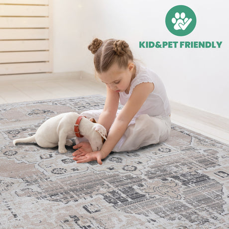 Payas - 8' X 10' Medallion Area Rug - Cream / Beige - view 3