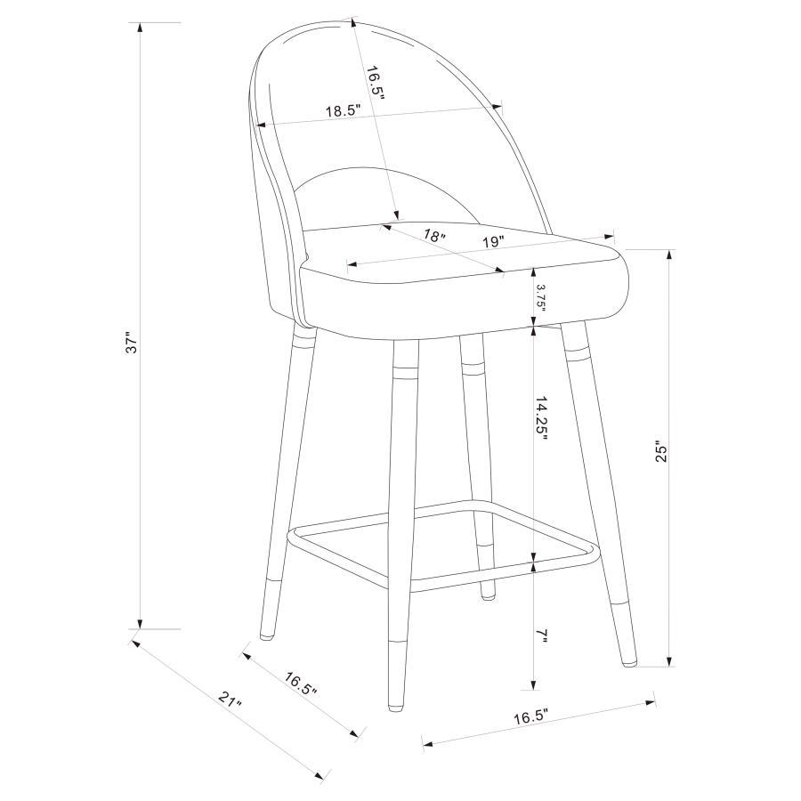 Lindsey - Arched Back Upholstered Counter Height Stools (Set of 2)