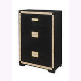 Lively - Chest With Glitter Detail And Thick Bar Handle Hardware - Black