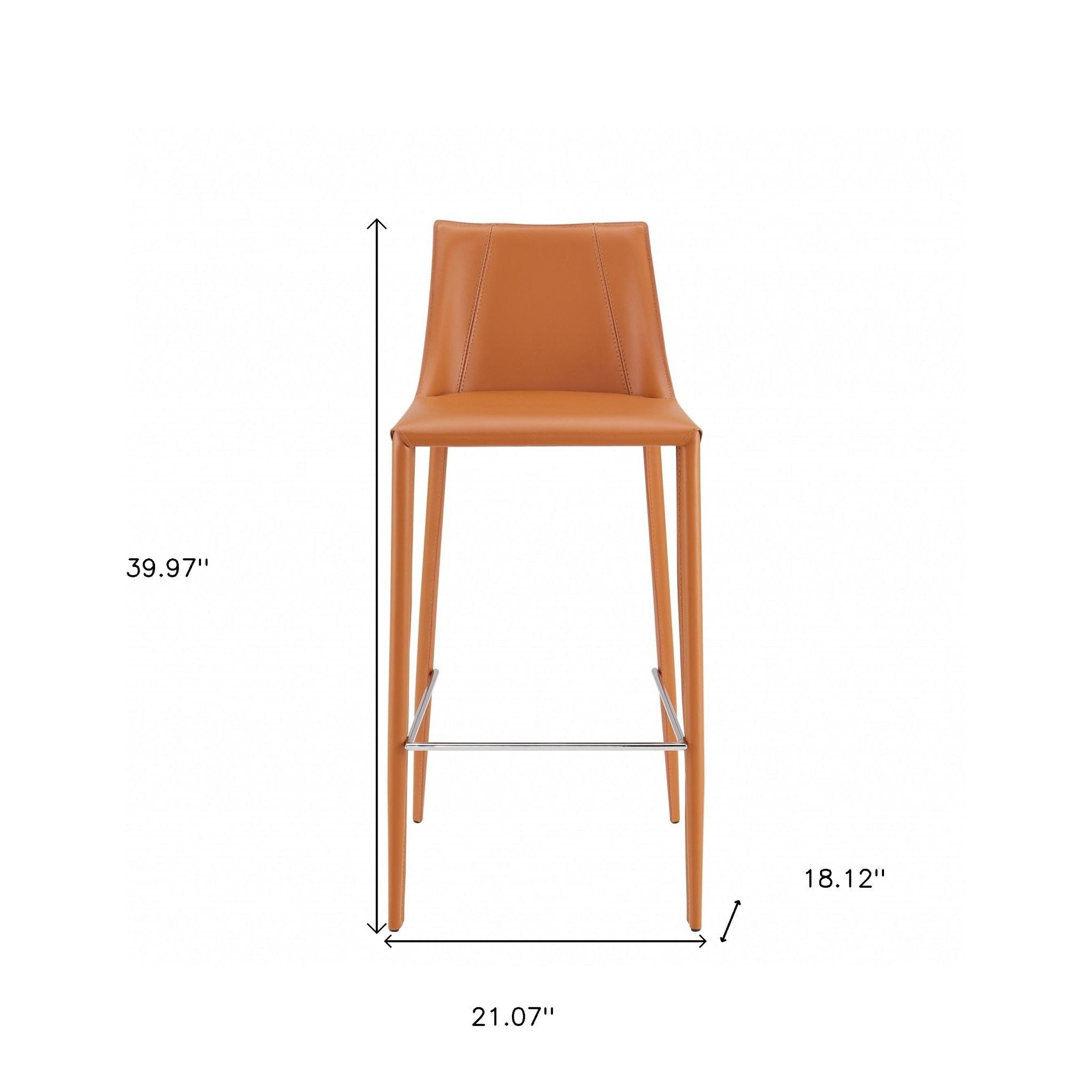 Steel Low Back Bar Height Bar Chair - Terra Cotta