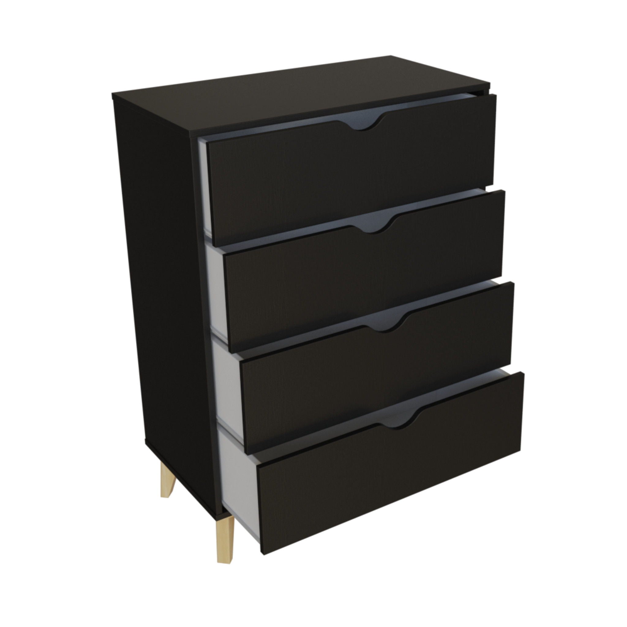 Four Drawer Standard Chest - Black