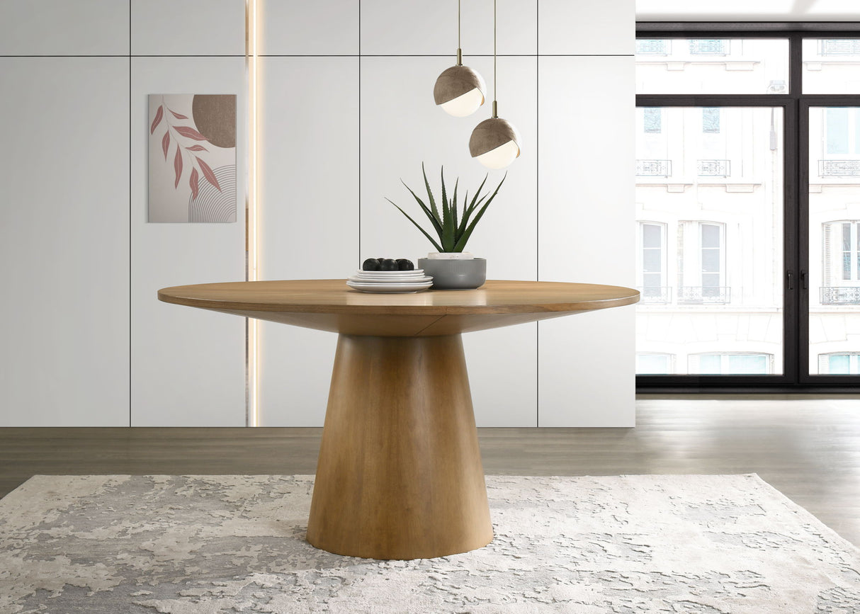 Jasper - Wide Contemporary Round Dining Table by Lilola Home | Bel Furniture