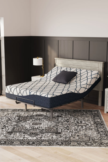 12 Inch Chime Elite 2.0 - White / Blue - California King Mattress by Sierra Sleep® by Ashley | Bel Furniture