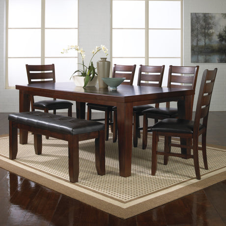 Bardstown - Dining Room Set Dark Brown 6 Pc. Table, 4 Chairs, Bench by Crown Mark | Bel Furniture