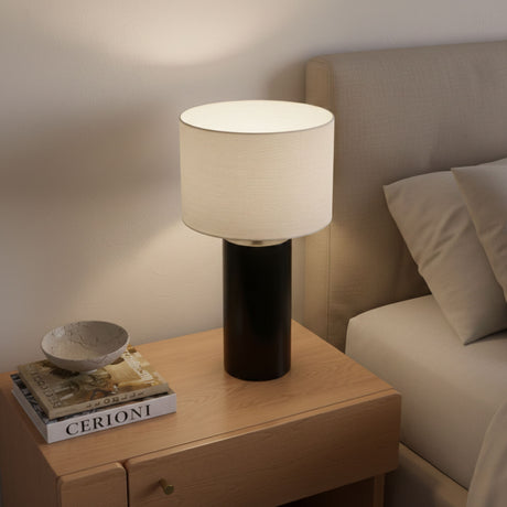 Aura - Table Lamp With On / Off Switch Block Base - Black / White - view 4