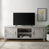 Modern Farmhouse 2 Door Grooved 70" TV Stand For 85" TVs by Walker Edison | Bel Furniture