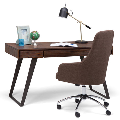 Lowry - Desk - Distressed Charcoal Brown by Simpli-Home | Bel Furniture