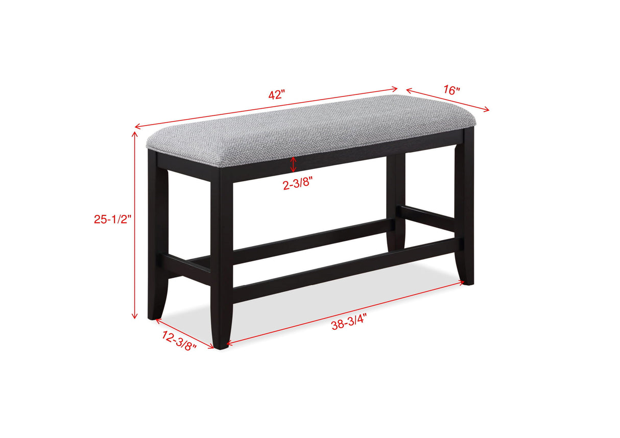 Frey - Counter Height Bench - Black by Crown Mark | Bel Furniture