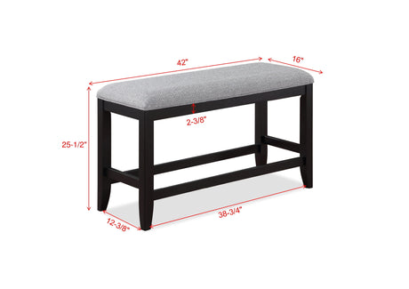 Frey - Counter Height Bench - Black by Crown Mark | Bel Furniture