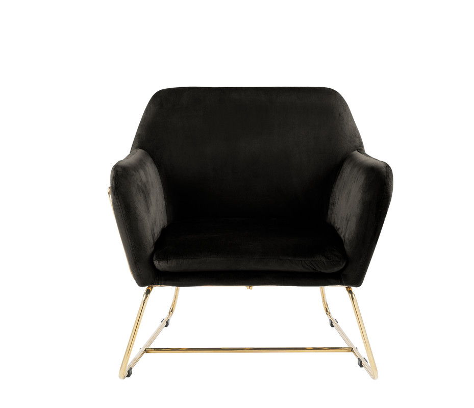Keira - Velvet Accent Chair With Metal Base by Lilola Home | Bel Furniture