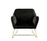 Keira - Velvet Accent Chair With Metal Base by Lilola Home | Bel Furniture
