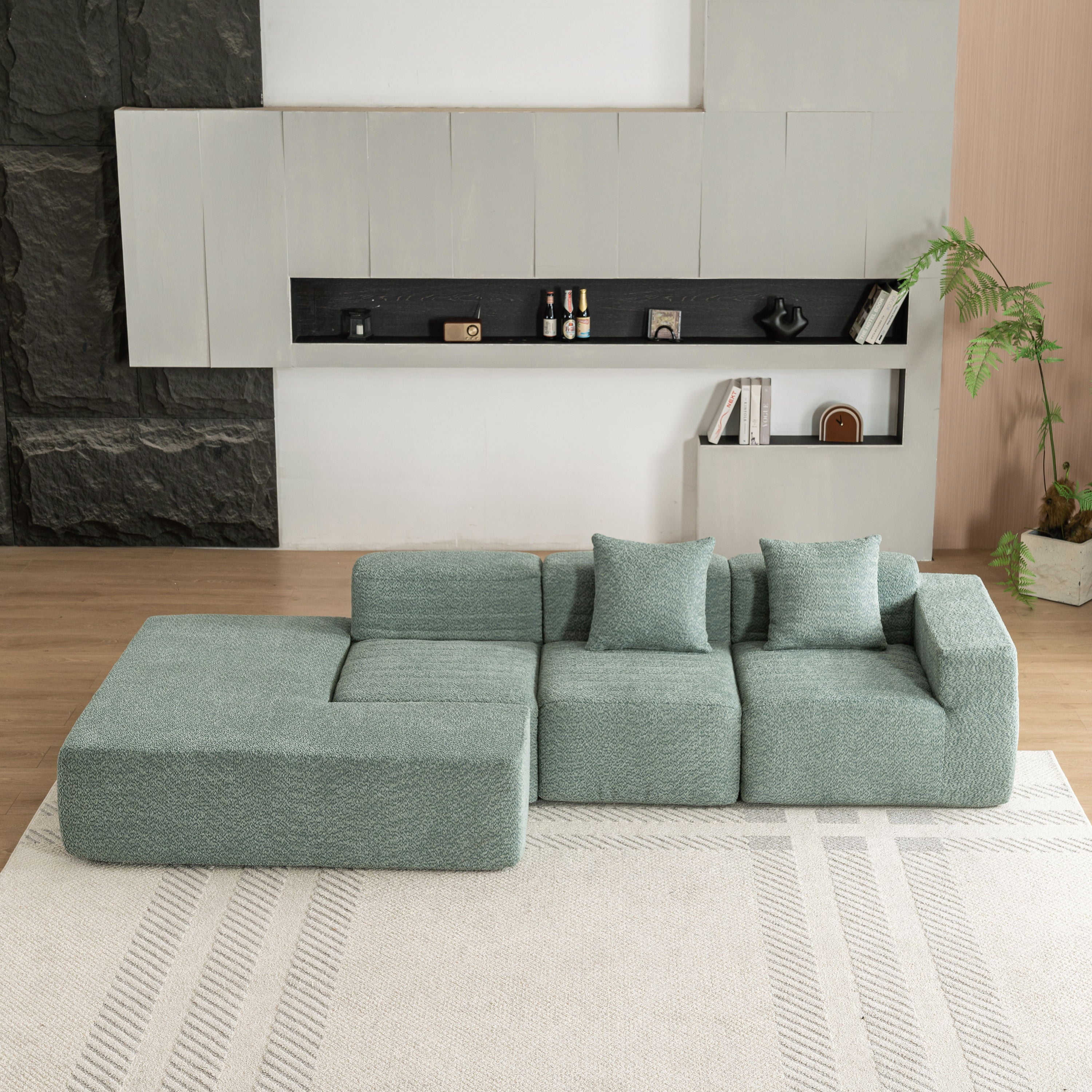 Sectional Sofa Full-Compressed Sofa Couch Free-Combined Sofa For Living Room