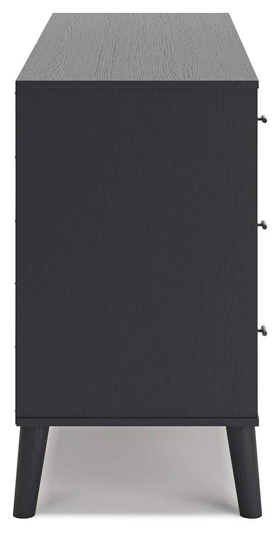 Charlang - Black / Gray - Six Drawer Dresser