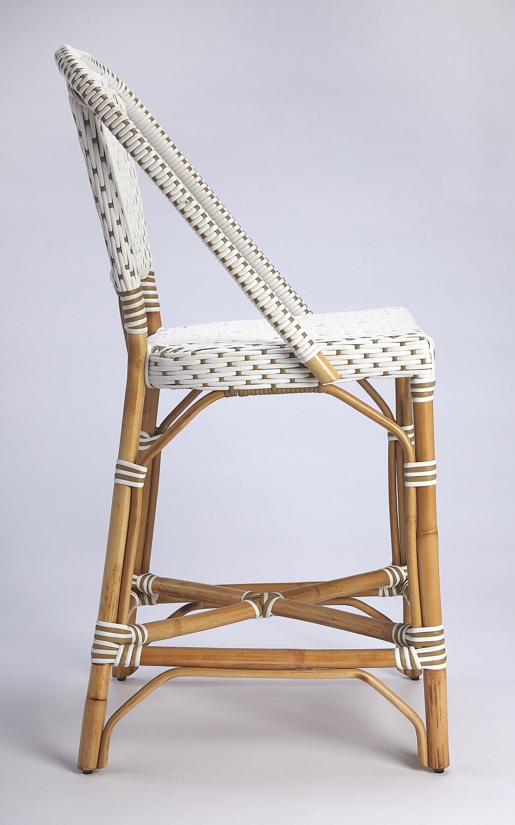 Rattan Bar Chair - White / Natural