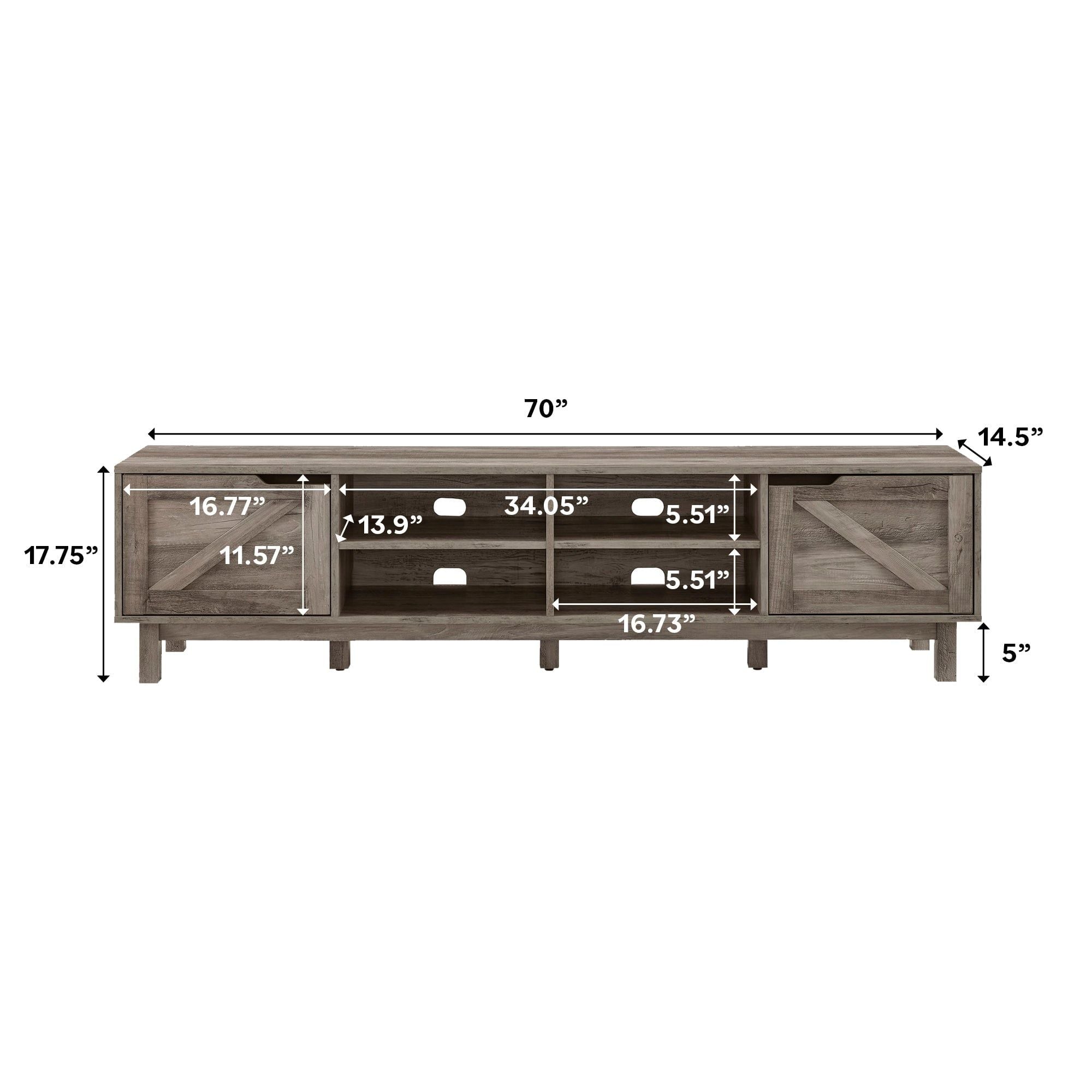 Rustic Barndoor Open-Storage TV Stand For TVs Up To 80"